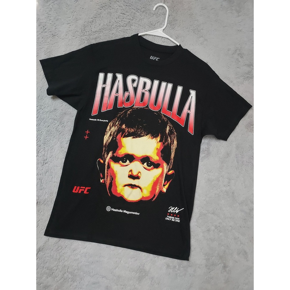 UFC Shirt Men Medium Hasbulla Magomedov Graphic Short Sleeve Black MMA Wrestling